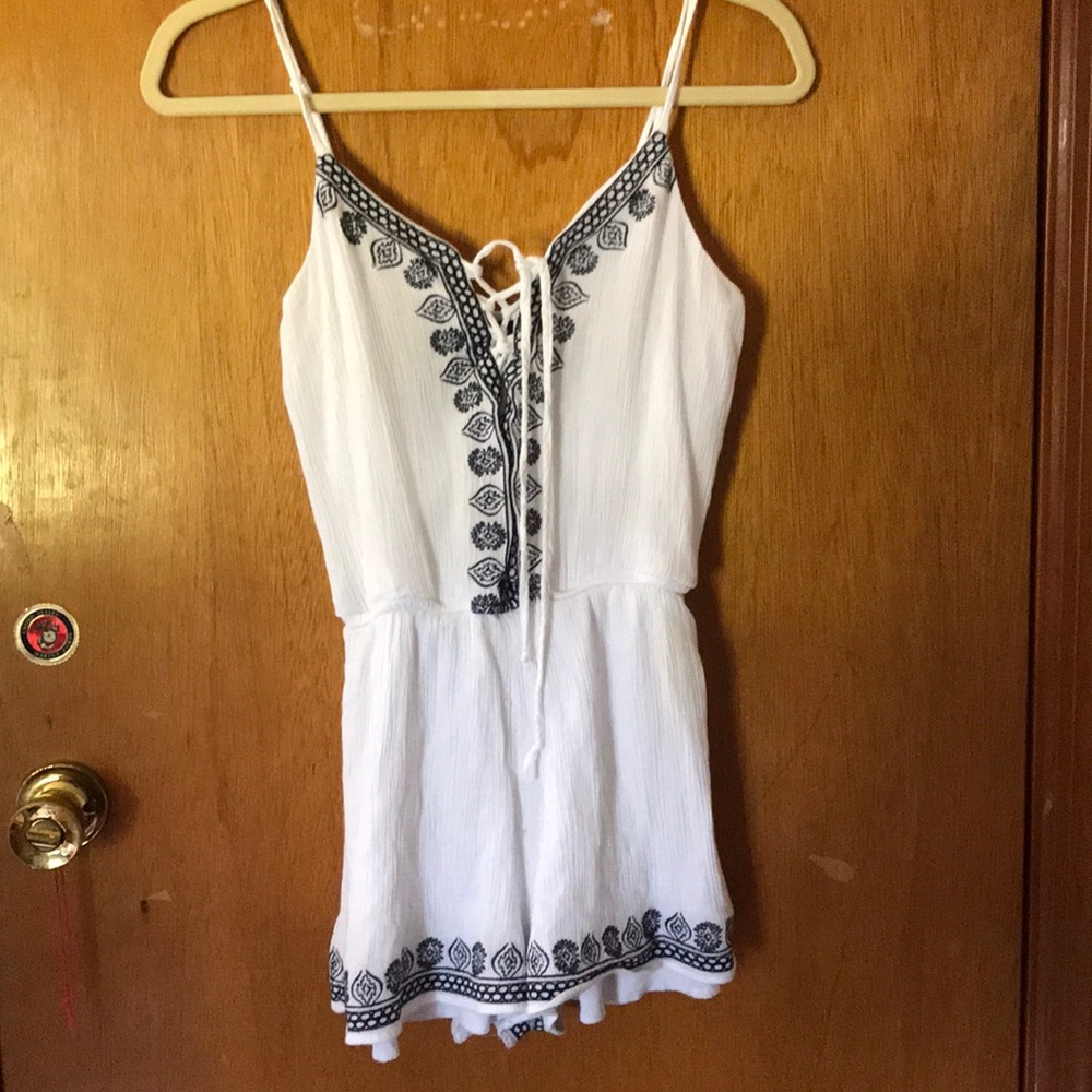 White and Blue Romper